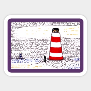 Two Lighthouses Sticker